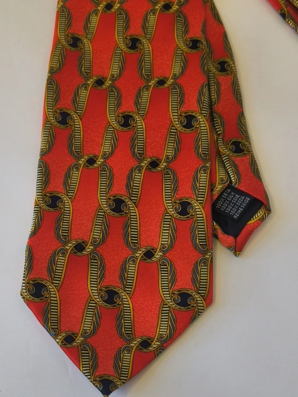 Men's Silk Tie Vintage Red gold